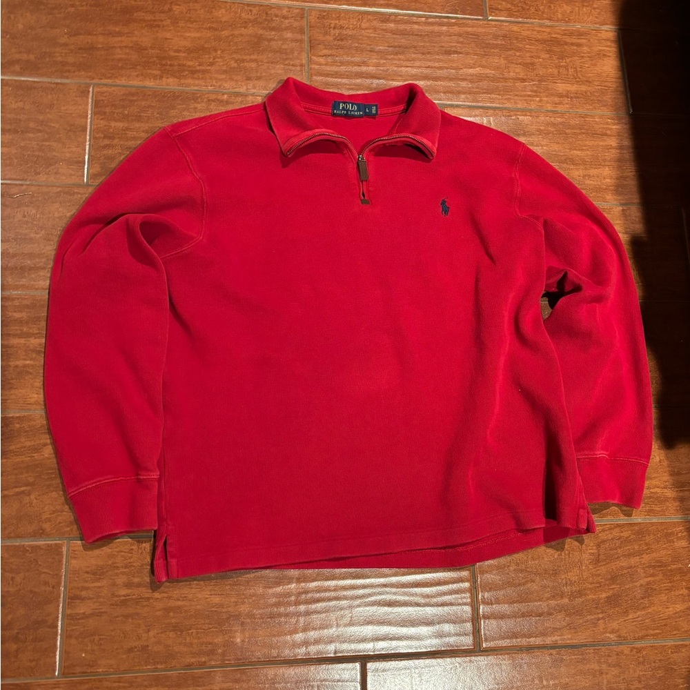 Polo by Ralph Lauren Crimson Quarter-Zip Sweater